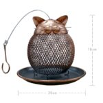Cat Shaped Bird Feeder Cat Shaped Vintage Handmade Outdoor Decor Villa Garden Decoration Hanging Bird Outdoor Feeder - Image 4