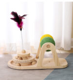 Creative Solid Wood Turntable Sisal Ball Cat Toy - Image 2