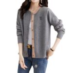 Round Neck Wool Knit Cardigan Women's Loose Western Style Outer Wear - Image 5