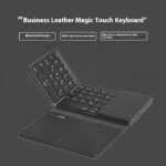 New B055 Business Leather Large Touch Version Bluetooth Folding Keyboard - Image 3