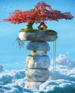 Digital Painting Stone Mountain Modern Home Decoration - Image 9