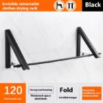 Punch-free Space Aluminum Foldable Invisible Folding Retractable Wall Hanger for Waterproof Hanging Underwear Coat Hanger - Image 7