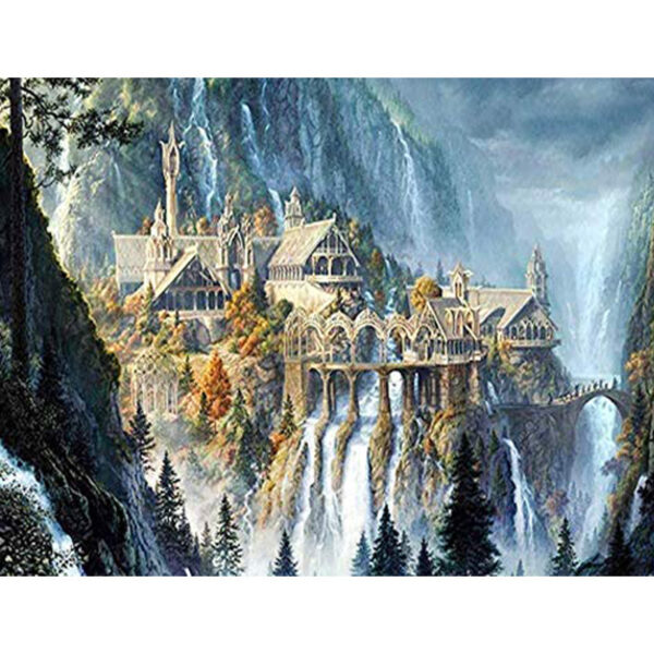 Handmade Simple Thread Embroidery Full Landscape Cottage Cross Stitch