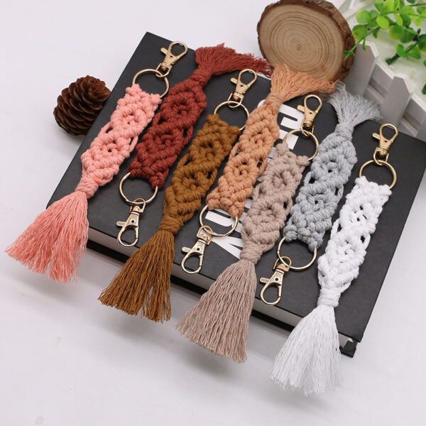 Cotton String Hand-woven Tassel Key Chain Car Key Pendant Bag Ornaments