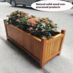 Solid Wood Flower Box Commercial Street Landscape Road Plant Flowerpot Container - Image 2