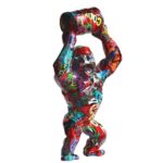 Colored King Kong Bucket Gorilla Sculpture Ornament - Image 2