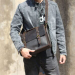 Simple First Layer Cowhide Backpack Briefcase Men And Women Leather Shoulder Messenger Bag - Image 6