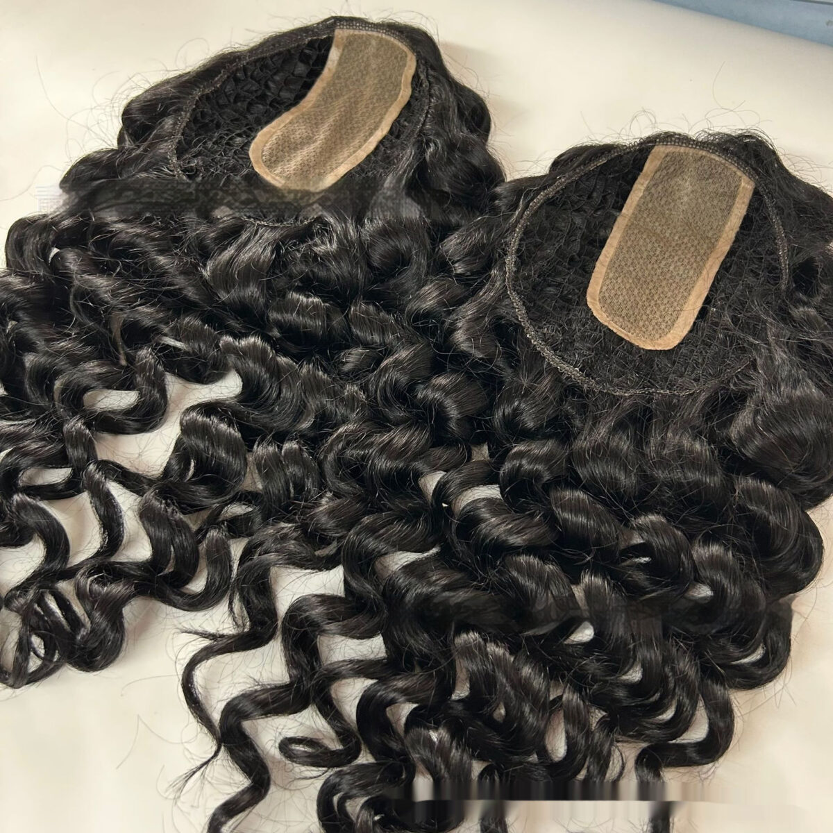 Large Hole Fishnet Artificial Scalp Seamless Hair Piece Wig - Image 1