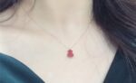 18k Gold Necklace Women's Classic Summer Adjustable Carnelian Clavicle Chain - Image 4