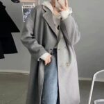 Pink Double-faced Woolen Goods Cashmere Trench Coat Women's Mid-length - Image 5