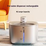 All Stainless Steel Cat Smart Wireless Rechargeable Pet Drinking Bowl Automatic Loop - Image 2