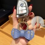 Alloy Diamond Bow Keychain Handbag Pendant - Image 2