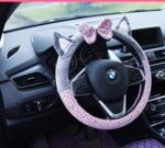 Cute Cat Ear Steering Wheel Cover Short Plush - Image 3