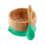 American avanchy bamboo bowl natural baby bowl spoon set baby plate complementary food bowl sucker bottom children tableware