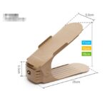 Adjustable Double Stand Shoe Support Lock Closet Cabinet Storage Rack - Image 8