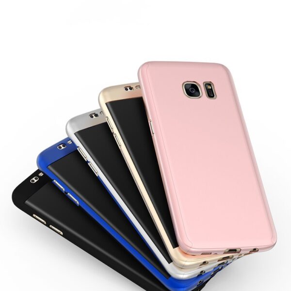 S8 All Inclusive Mobile Phone Shell 360 Degree Frosted Protection PC Hard Sleeve Tempered Film.
