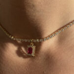 Square Gem Unique Rhinestone Necklace Female Light Luxury Niche Sweet Clavicle Chain - Image 9