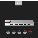 Type C To HDMI+USB3.0+PD 6 In 1 HUB Hub Rj45 Network Card Adapter
