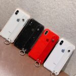 Two-tone glitter pink wristband phone case