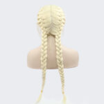 Long Section With Bangs Double Ponytail Fishbone Braid Wig - Image 3