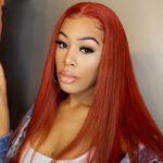 Dark Orange Straight Headgear Wig Straight Headgear - Image 5