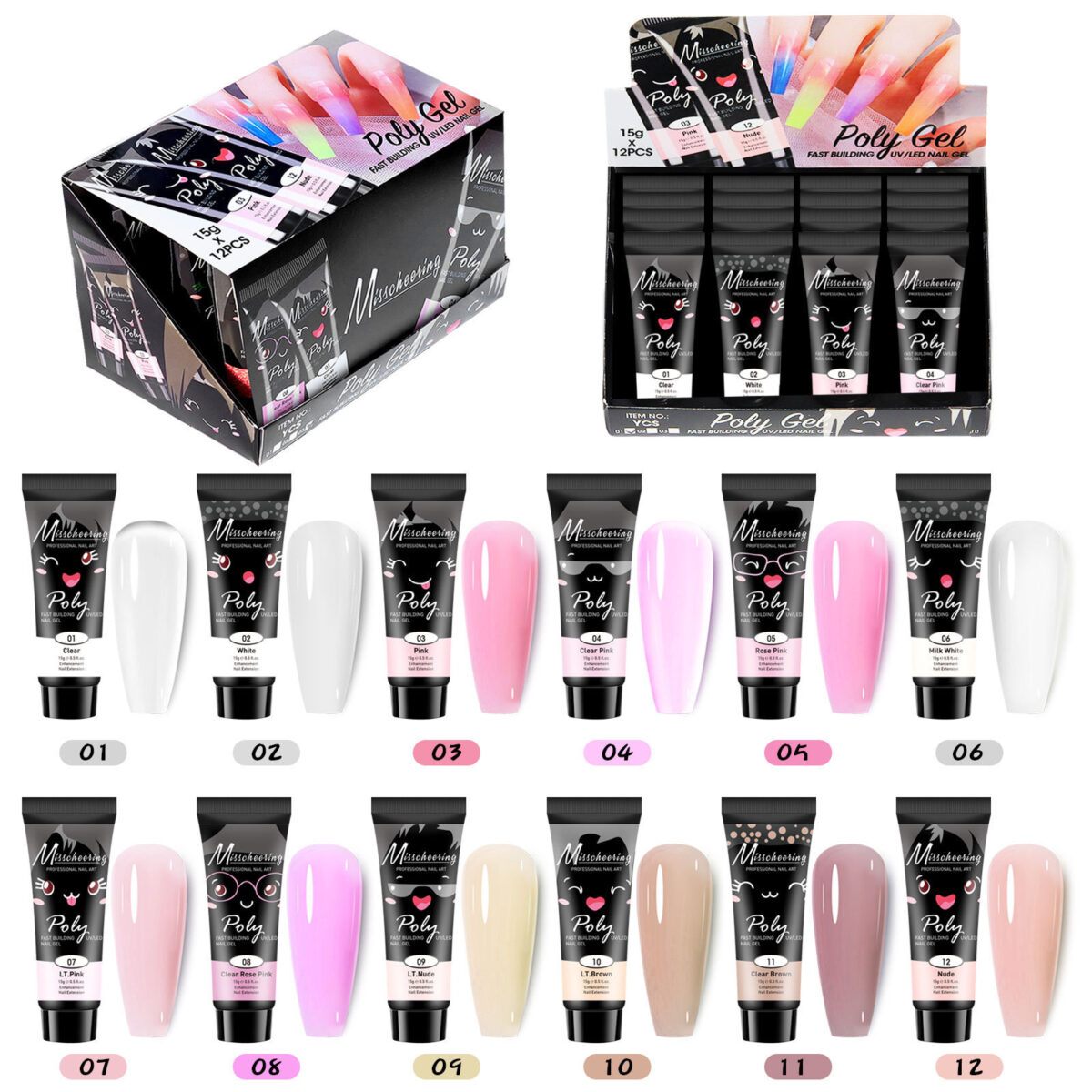 12 Color Extender Sequin Nail Enhancement Set - Image 7