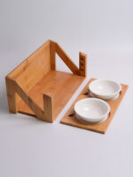 Cat bowl wooden dish rack - Image 2
