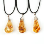 Natural Citrine Cluster Pendant Irregular Raw Stone Necklace - Image 3