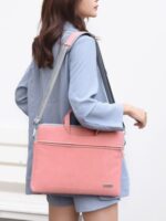PU Leather Women Laptop Bag Notebook Carrying Case Briefcase For Macbook Air 13.3 14 15.6 Inch Men Handbags Shoulder Mouse Bag - Image 5