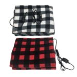 Explosion red plaid series warm 12v car heating blanket for autumn and winter season - Image 3