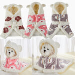 Pet Clothes Warm Thickened Flannel Hooded Shawl Pajamas - Image 2