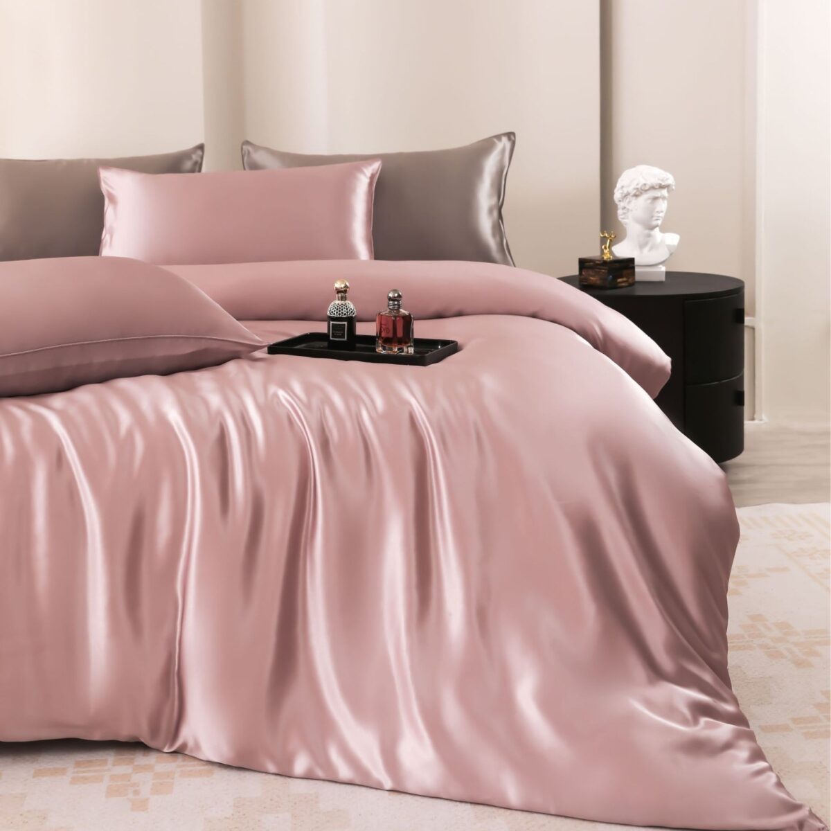Silk Four-piece Set 19 M Pure Color Pillowcase - Image 2