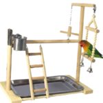 Wooden Small Cockatiel Floor Parrot Standing Stand - Image 2