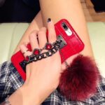 Compatible With  Compatible With  Mobile Phone Case Fox Fur Ball Studded Anti-fall Protection Cover - Image 3