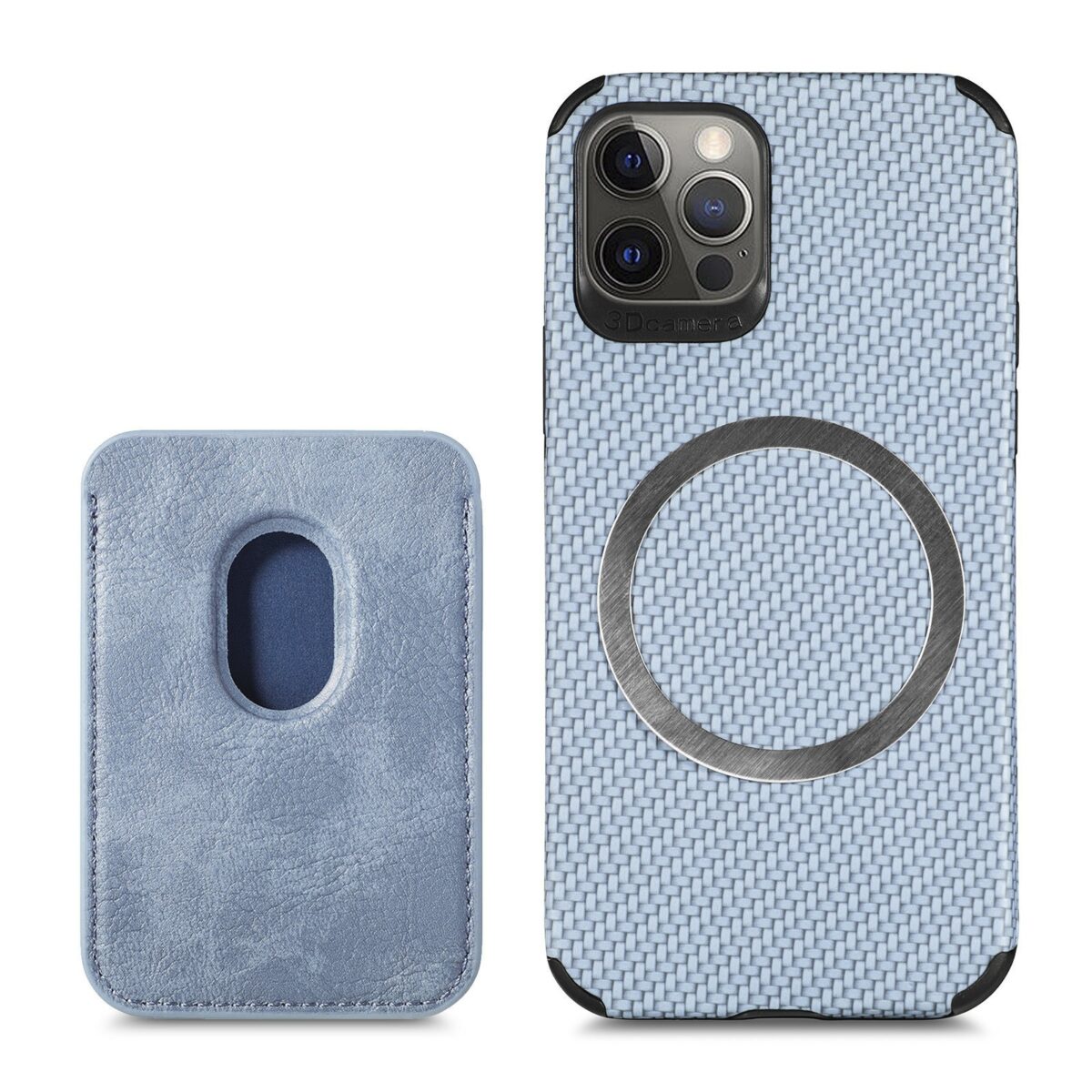 Magnetic Card Holder XR Carbon Fiber Pattern Phone Case - Image 4