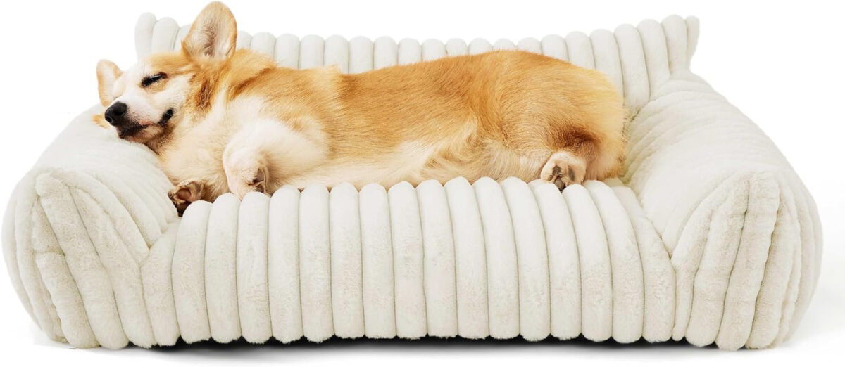 Bedsure Cute Cat Couch For Pets - Fluffy Cat Sofa With Premium Soft Corduroy Fleece Fuzzy Cat Couch Bed With Cover Supportive Cat Chair For Indoor Cats - Image 4