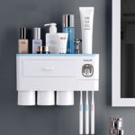 Non-marking Hanging Magnetic Toothbrush Holder Single Drawer Storage Rack With Toothpaste Squeezer Toiletry Set - Image 3