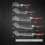 Seven-piece Damascus Kitchen Knife Set - Image 3