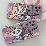 Cartoon couple carrying a cannon XS MAX mobile phone case - Image 2