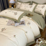 Cotton Bed Linen Embroidered Quilt Cover Bedding - Image 2