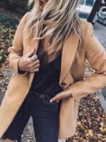 Thick Fashion Slim-fit Collar Pocket Mid-length Woolen Coat - Image 5