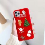 Christmas red cartoon frosted painted phone case - Image 3