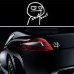 Middle finger despise funny cartoon body car sticker - Image 3