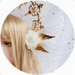 Halo hair ornament gorgeous white angel headdress - Image 2