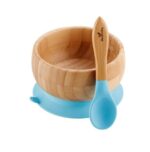American avanchy bamboo bowl natural baby bowl spoon set baby plate complementary food bowl sucker bottom children tableware - Image 2