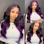 Gradient Purple Headgear Front Lace Real Human Hair - Image 4