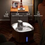 All Stainless Steel Cat Smart Wireless Rechargeable Pet Drinking Bowl Automatic Loop - Image 3