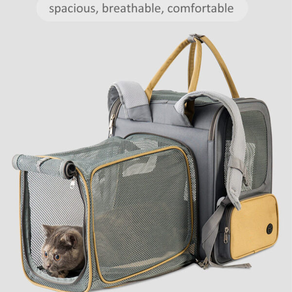 Large Capacity Oxford Cloth And PU Expandable Pet Bag