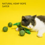 3PCS Cat Toy Balls, Interactive Pet Play Balls Sisal Rope Scratching Chew Ball Toy With Rustling Sound Pea Pod Storage For Indoor Kitten Training Hunting - Image 3