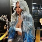 Gradient Color Headgear Gray Blue Female - Image 4